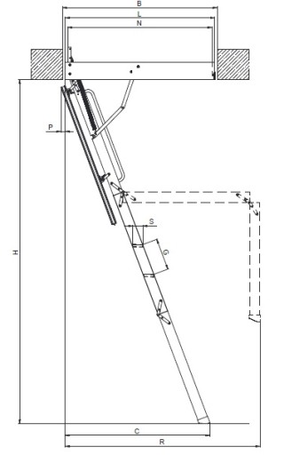 Чердачная лестница с люком FAKRO LWK PLUS 70x111/280