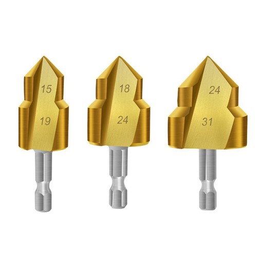 Wiertło stopniowe PPR Lifting Premium uniwersalne hydrauliczne 20mm 25mm 32mm 3 szt.