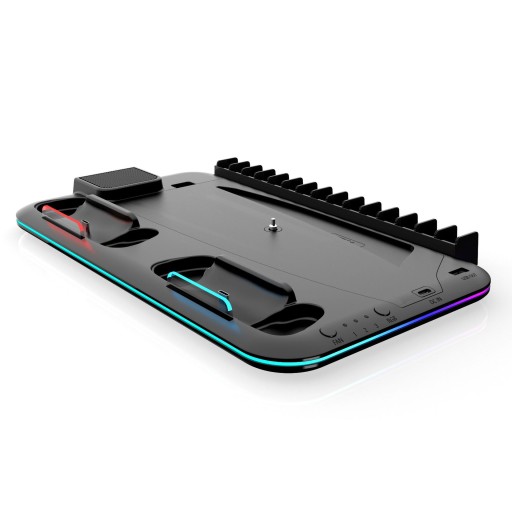 ЗАРЯДНАЯ СТАНЦИЯ ОРГАНАЙЗЕР RGB ДЛЯ DualSense+PS5/PS5 SLIM 2023 ОХЛАЖДАЮЩИЙ ВЕНТИЛЯТОР