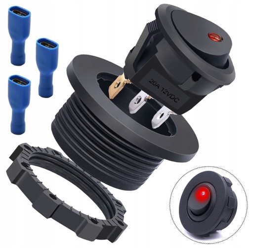 ПАНЕЛЬНЫЙ ВЫКЛЮЧАТЕЛЬ SPST LED SWITCH 12V 20A CZ
