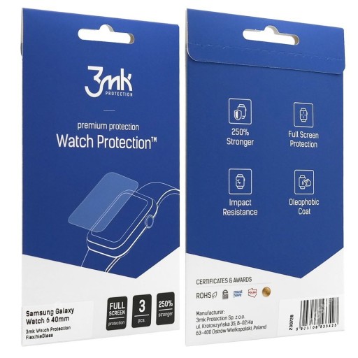 3x SZKŁO Flex 3mk do Samsung Galaxy Watch 6 40mm