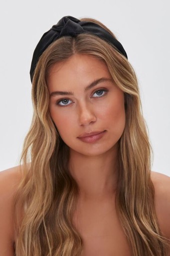 OPASKA DO WŁOSÓW SATYNA SATYNOWA WĘZEŁ TURBAN KNOT SZEROKA CZARNA