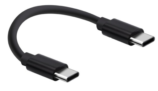 Кабель USB-C типа USB-C, короткий, 30 см — черный