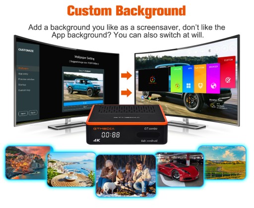 ТВ-тюнер BOX DVB-S2X/T2/C CA GTcombo 8K 3D ANDROID WIFI YOUTUBE IPTV+ПУЛЬТ ДИСТАНЦИОННОГО УПРАВЛЕНИЯ
