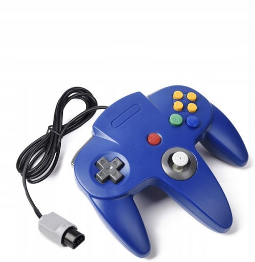 2 sztuk Retro kontroler Nintendo 64 N64,niebieski