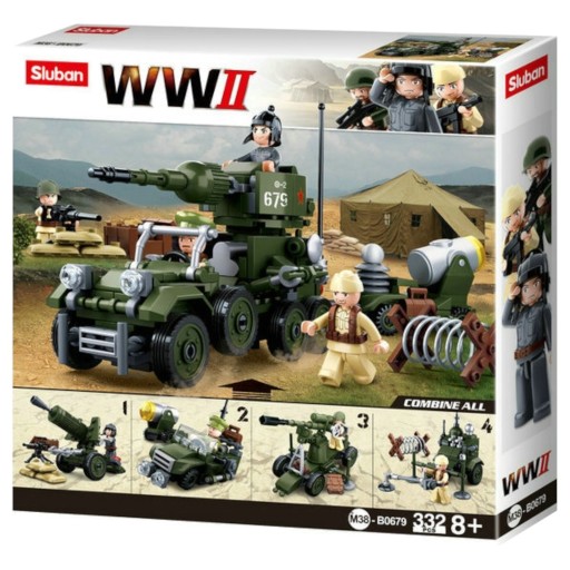 Кирпичи ТАНК САМОХОДКА Джип + LEGO ОРУЖИЕ