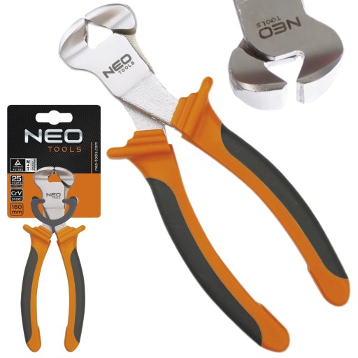 NEO TOOLS SZCZYPCE CZOŁOWE KOMBINERKI 160mm KRAWĘDZIE TNĄCE ZE STALI 01-021
