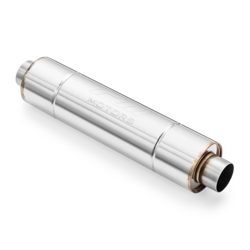 Sportowy Tłumik Przelotowy RM02 przetłoczenie dł.500mm/dolot 76mm/śr. 130mm