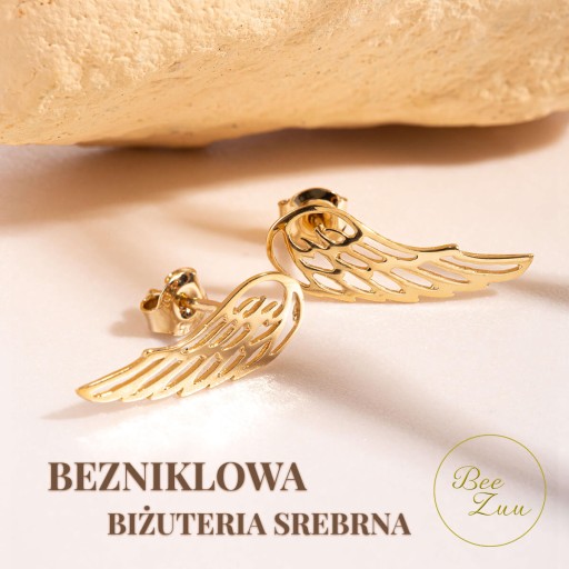 Kolczyki srebrne pozłacane dla miłośników psów