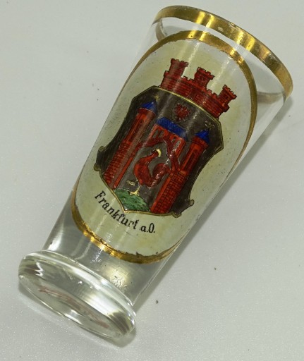 Przedwojenny kieliszek herb - Frankfurt nad Odrą Słubice oryginał