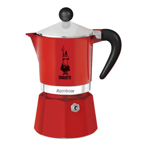 BREWER Bialetti Moka Rainbow, красный чайник на 3 чашки