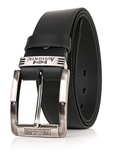 SKÓRZANY Pasek AUTHENTIC 4cm Jeans CZARNY