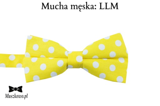 Szelki i muszka mucha w kropki groszki żółte