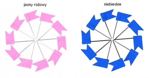na kolory - PINEZKI, SZPILKI, FLAGI, CHORĄGIEWKI