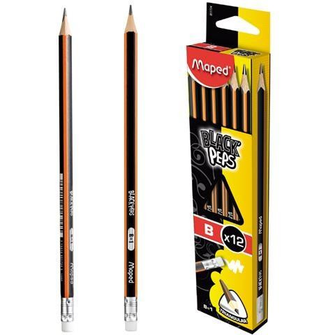 Мягкий НАБОР DRAWING PENCIL B из 12 шт. ТРЕУГОЛЬНЫХ КАРАНДАШЕЙ ДЛЯ ШКОЛЫ