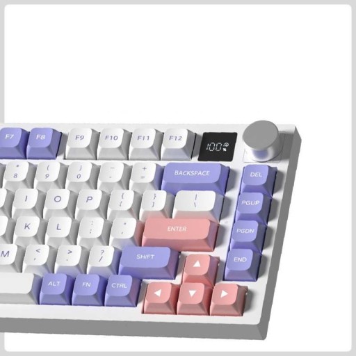 XM58-B 75% RGB Механическая клавиатура с красным переключателем, 3 режима, 2,4G, Фэнтези-фиолетовый