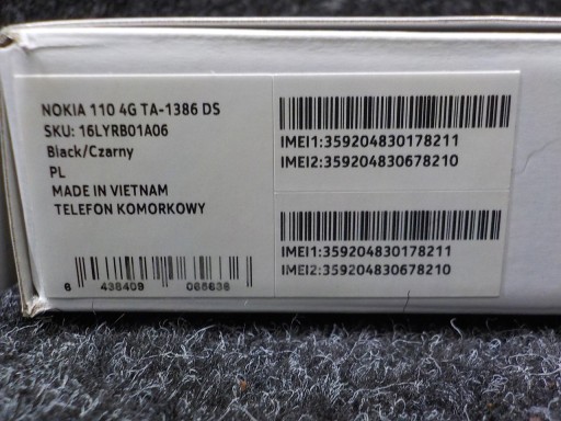 Телефон NOKIA 110 4G черный с двумя SIM-картами