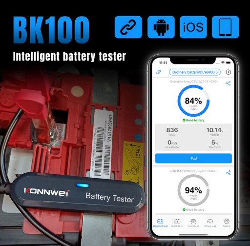 ТЕСТЕР АККУМУЛЯТОРА 6 В 12 В Bluetooth 5.0, польский