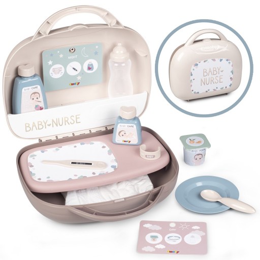 SMOBY BABY NURSE BABY NURSE ДЕТСКИЙ ЧЕМОДАН ДЛЯ PAMPERS DOLL БУТЫЛОЧКА ТЕРМОМЕТР