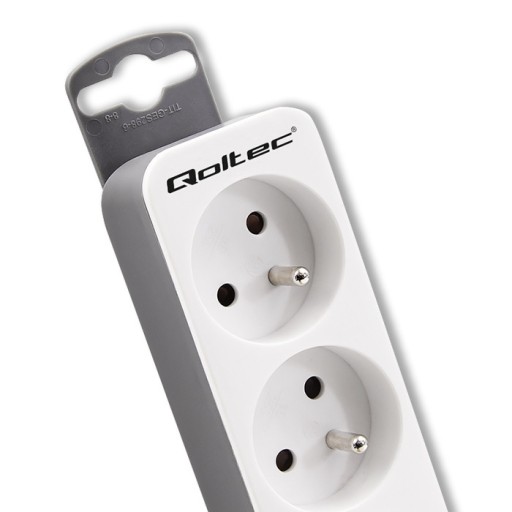 Qoltec Удлинитель Удлинитель 4 розетки 1,8м Белый и серый