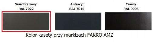Markiza AMZ 10% 090 do okien FAKRO i OptiLight 66x98 kaseta RAL7022