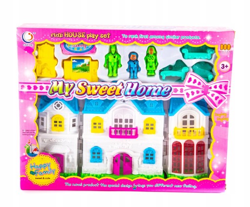 DOMEK DLA LALEK Z FIGURKAMI + MEBLE