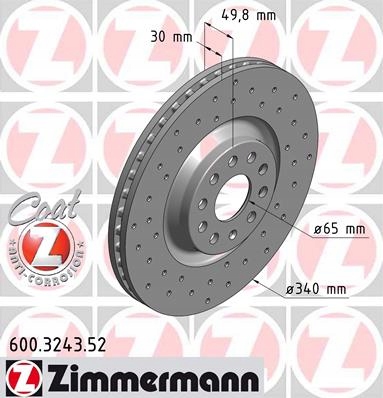 Диски ZIMMERMANN SPORT - SKODA SUPERB III 340мм