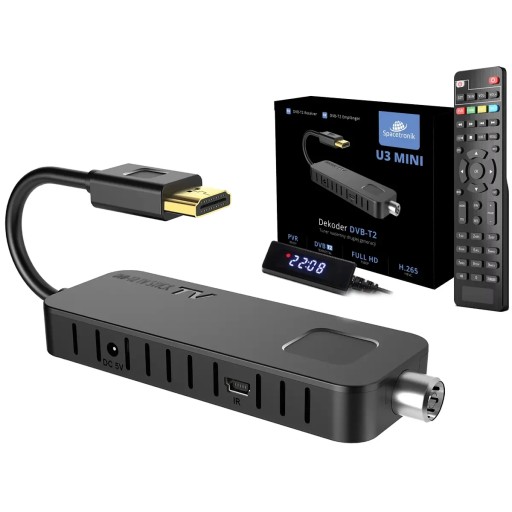 DVB-T2 HEVC Мини-декодер-тюнер для ТВ Spacetronik H.265 PVR HDMI Запись