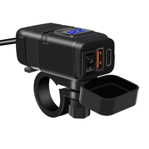 Адаптер USB r SAE к USB для мотоцикла Интеллектуальная защита Dual USB Вкл. Выкл. Синий