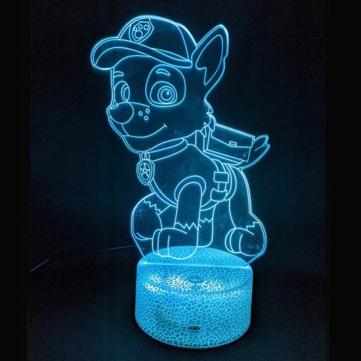 3D LED ночник PAW PATROL ROCKY USB + ДИСТАНЦИОННЫЙ