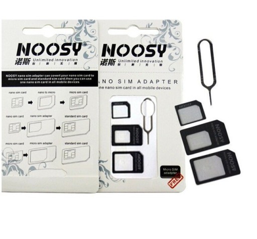 Nano Sim/Micro, Micro Sim и комплект адаптеров Nano/Sim (NOOSY 3in1) черный