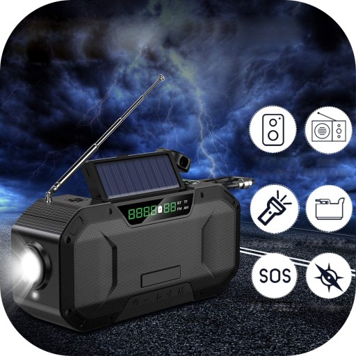 СОЛНЕЧНАЯ FM-РАДИО ЗАВОДНОЙ ФОНАРЬ ПИТАНИЕ БАНК USB SOS