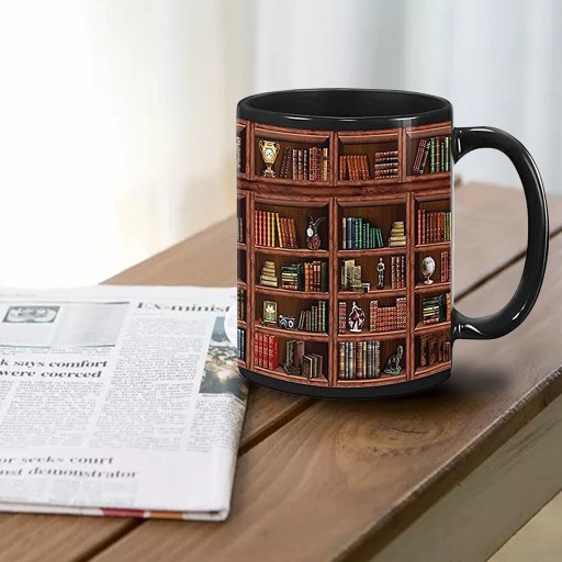 Кружка с книжной полкой 2x мл Кружка New Librarian's Bookworm