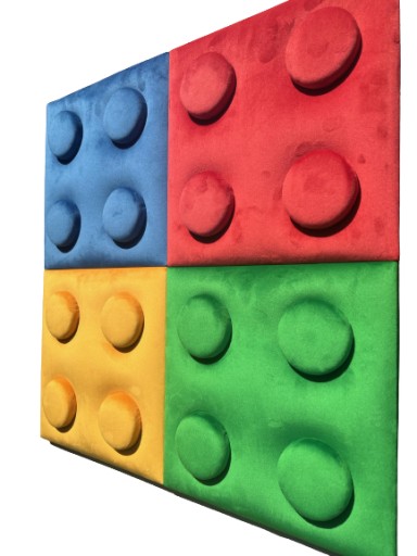 Tapicerowane Panele Lego na ścianę, DZIECI 25x25