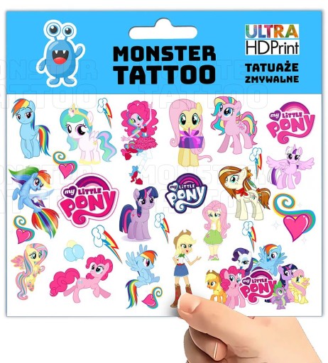 МОЮЩИЕСЯ ТАТУ ДЛЯ ДЕТЕЙ MY LITTLE PONY УЗОРЫ СУПЕР КАЧЕСТВО