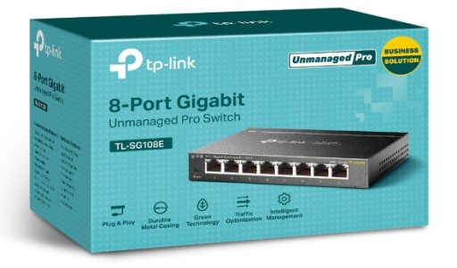 КОММУТАТОР TP-LINK TL-SG108E 8 ГИГАБИТНЫХ ПОРТОВ 1000 МБ/с