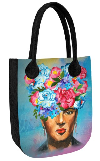 Torebka miejska typ shopper Bertoni City Antracyt - ze wzorem Libera