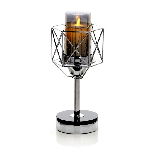 Подсвечник Glamour Lantern Chrome Silver кристалл