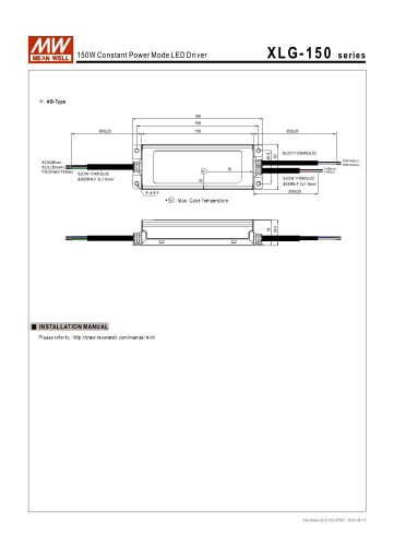 Блок питания для светодиодов Mean Well XLG-150-24-A 150Вт 24В 6,25А IP67
