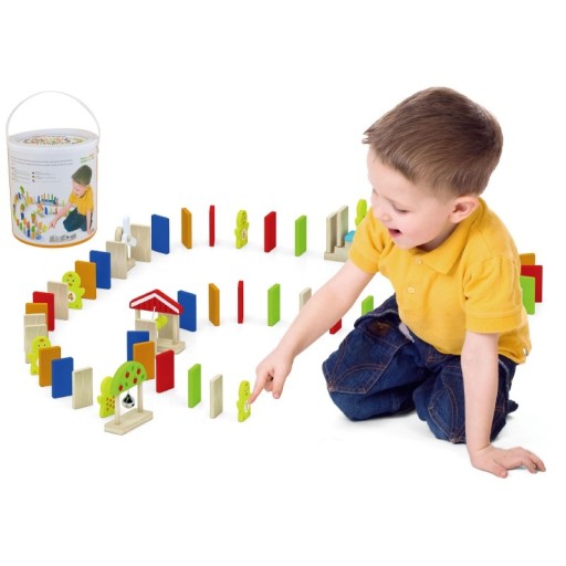 Деревянные обучающие кубики Viga Domino Farma 116