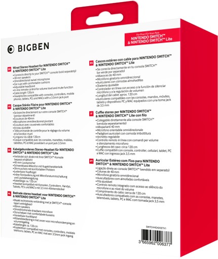 Наушники BIGBEN V.1 для консоли Nintendo SWITCH