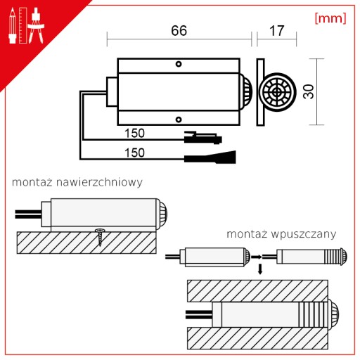 Czujnik RUCHU PIR DO LED 12V CZUJNIK LED DO MEBLI