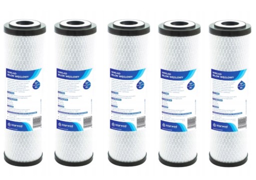 KLARWOD BL10 ФИЛЬТР ДЛЯ ОЧИСТКИ ВОДЫ УГЛЕРОДНЫЙ БЛОК 10 ДЮЙМОВ АКТИВИРОВАННЫЙ УГОЛЬ x5
