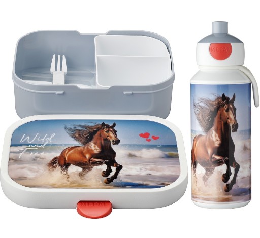 MEPAL LUNCHBOX ŚNIADANIÓWKA POJEMNIK OWOCE BIDON HORSE KOŃ ZESTAW DZIECKA
