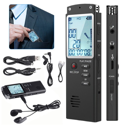 АУДИО-ДИКТОФОН USB MP3-ПЛЕЕР 16 ГБ ЖК-ЭКРАН