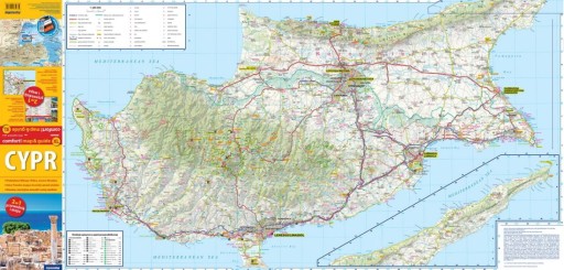 ЛАМИНИРОВАННАЯ ТУРИСТИЧЕСКАЯ КАРТА КИПРА + МИНИ-ПУТЕВОДИТЕЛЬ EXPRESSMAP