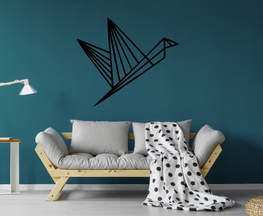 Настенная отделка квартиры над диваном ORIGAMI BIRD 3D A224 70x61