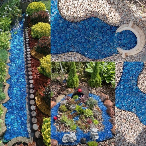 GRYS KAMIEŃ SZKLANY OZDOBNY DEKORACYJNY NATURALNE SZKŁO SKY BLUE 2kg 3-5cm