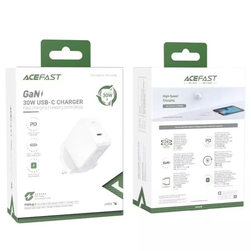 Настенное зарядное устройство Acefast GaN (вилка для Великобритании), USB C