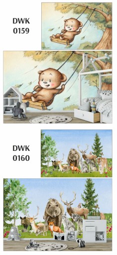 Флизелиновые обои с зайчиками, облаками, акварелью.